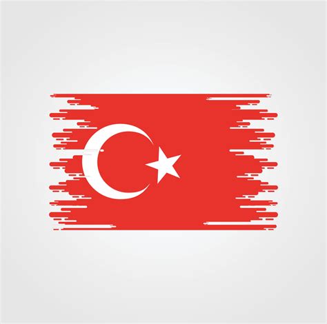 Turkey Flag With Watercolor Brush style design 5291320 Vector Art at ...