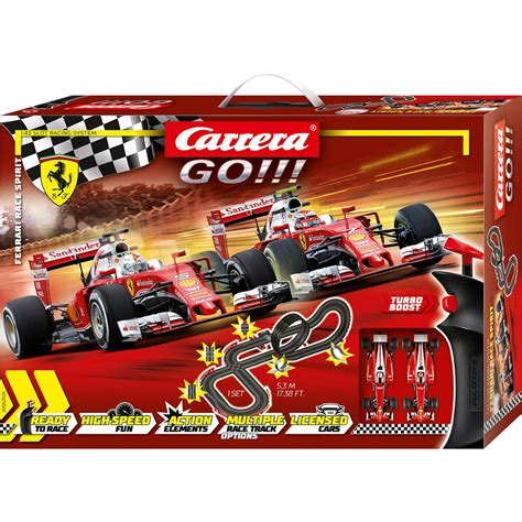 Carrera GO!!! Ferrari Race Spirit 1:43 Scale Electric Slot Car Race Track Set featuring Two ...