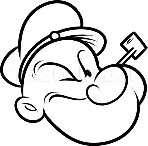 How To Draw Popeye Easy, Step by Step, Drawing Guide, by Dawn | Easy cartoon drawings, Easy ...