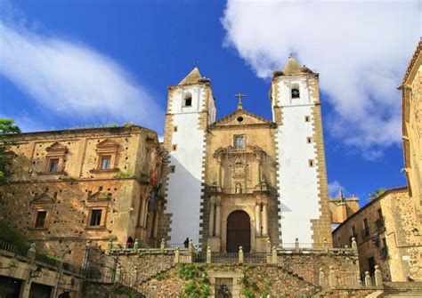 San Francisco Javier Church Built in Baroque Style in Caceres, Spain at Night Stock Image ...