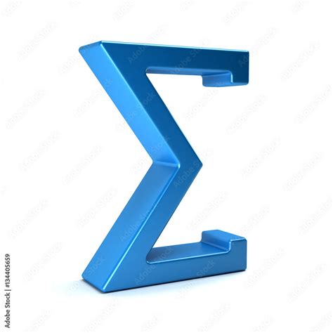 Sigma, Summation Symbol. 3D Rendering Illustration Stock Illustration ...