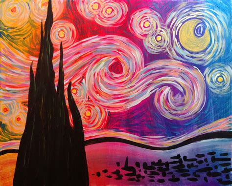 Psychedelic Starry Night - Pinot's Palette Painting