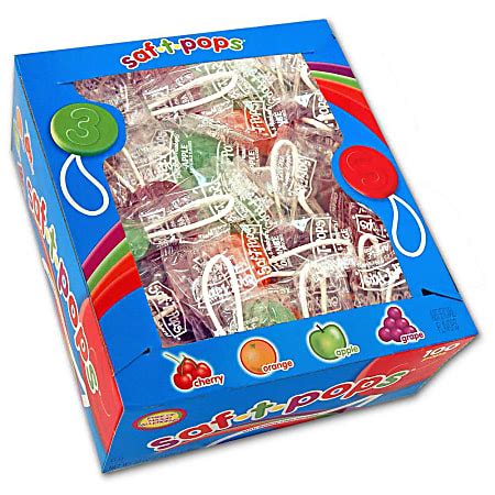 Saf T Pops Lollipops Assorted Flavors Box of 100 Case of 12 Boxes ...