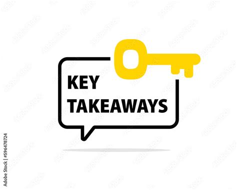 Key takeaways message speech bubble icon. Clipart image isolated on ...