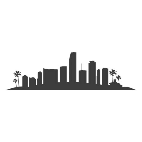 Miami skyline silhouette - Transparent PNG & SVG vector