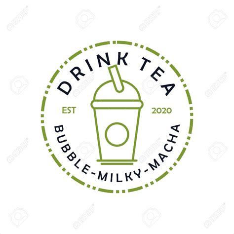 the drink logo is designed in green and white with a circle around it ...