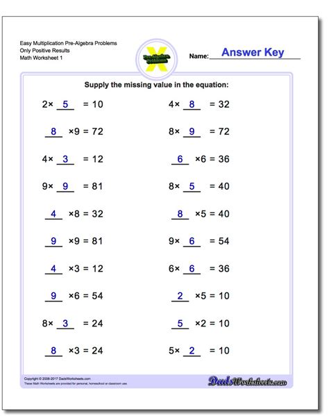 Free Printable Pre Algebra Worksheets - Printable Worksheets