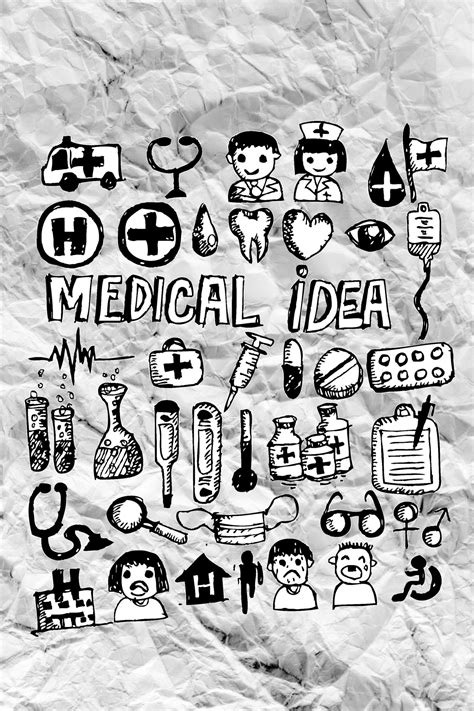 Medical Icon Set Idea On Crumpled Paper Free Stock Photo - Public ...