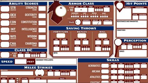 Best Pathfinder character sheets