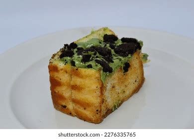 Roti Bakar Chocolate Biscuit Matcha Topping Stock Photo 2276335765 ...