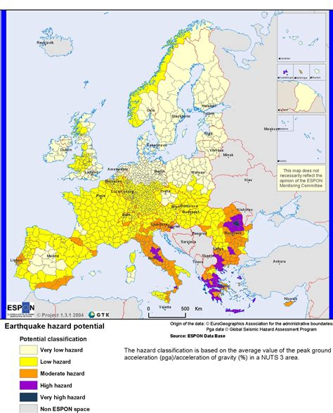 Europe: earthquake hazard map | PreventionWeb