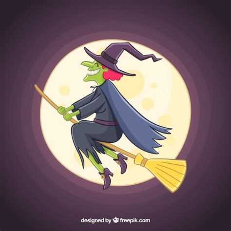 Hand drawn witch with creepy style Vector | Free Download