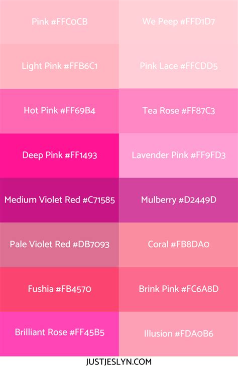 Pastel Pink Hex Codes