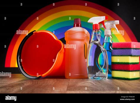 Variety of cleaning products Stock Photo - Alamy