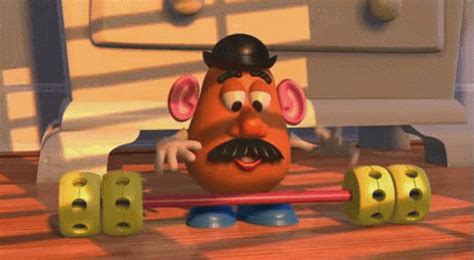 Mr Potato Head GIF - Mr Potato Head Exercise Lift - Discover & Share GIFs