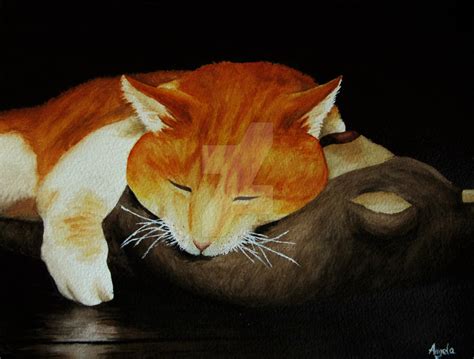 Sleeping Orange Cat by AdmiralAngela on DeviantArt