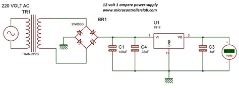 12 Volt 3 Amp Power Supply Circuit Diagram