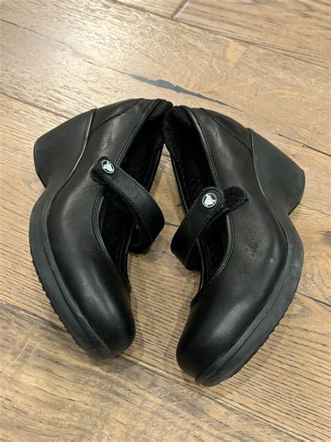 Crocs Ginger Women Black Leather Mary Jane Adjustable… - Gem