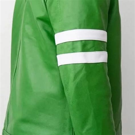 Mens Alien Green Ben 10 Leather Jacket