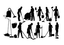 Woman Sweeping Floor Silhouette Free Stock Photo - Public Domain Pictures