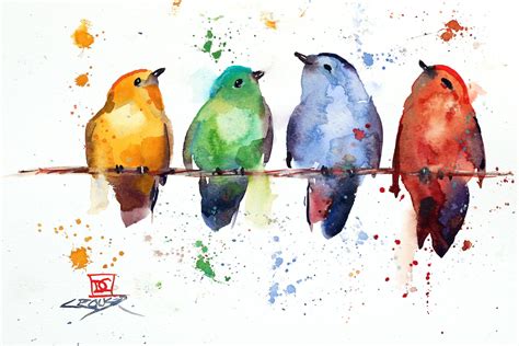 COLORFUL SONGBIRDS Original Watercolor Bird Painting by Dean Crouser in 2020 | Bird art, Bird ...