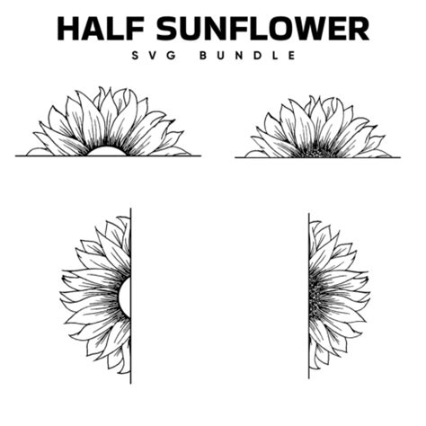 Half Sunflower SVG Files | MasterBundles