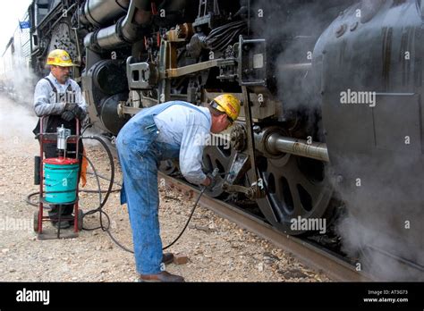 Close view of historic Challenger locomotive steam engine Stock Photo - Alamy