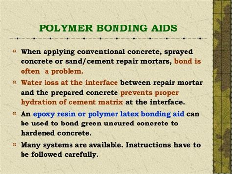 polymers for concrete repair