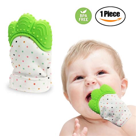 Zooawa Baby Teething Mitten Soft Food-Grade Silicone Teether Handy Teething Toy