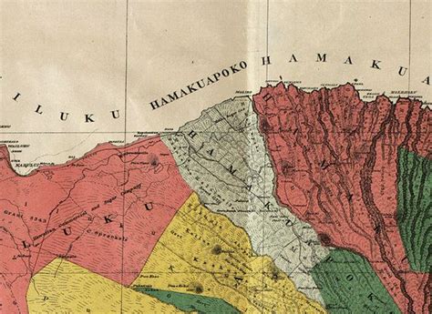 Maui Hawaii map print old maps Antique map poster map wall home decor wall map vintage Hawaii ...