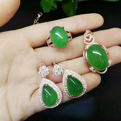 Natural Stone Gem Jade Earrings 925 Sterling Silver Drop Earrings Women ...