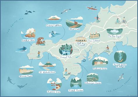 Illustrated maps - Falmouth & Cornwall :: Behance