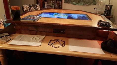 New gaming table I built for my group | Table games, Game room tables ...