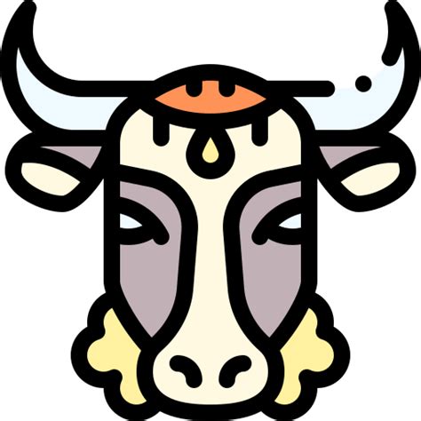 Sacred cow Detailed Rounded Lineal color icon