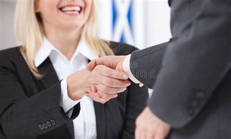 Business Handshake. Business Handshake and Business People Concept. Successful Business Woman ...