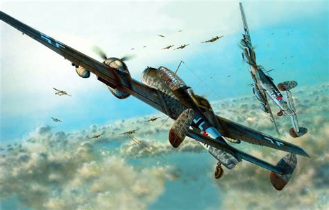 Wallpaper fighter-bomber, Messer Schmit, Bf-110, night fighter images for desktop, section ...