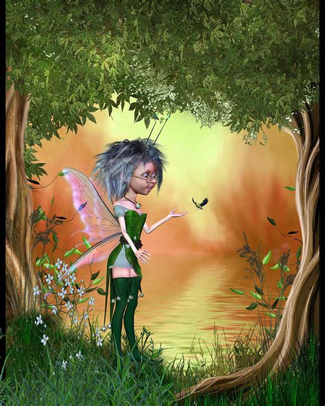 Fairy In The Enchanted Forest Digital Art by John Junek