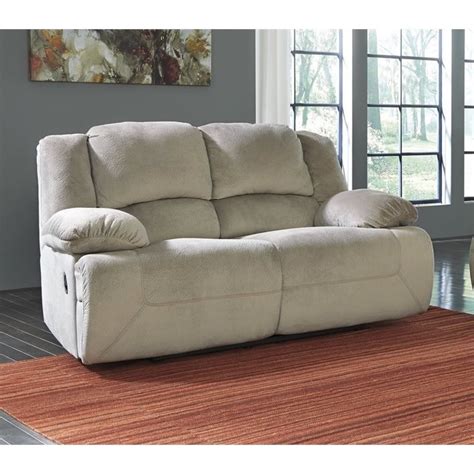 Ashley Toletta Fabric Power Reclining Loveseat in Granite - 5670374