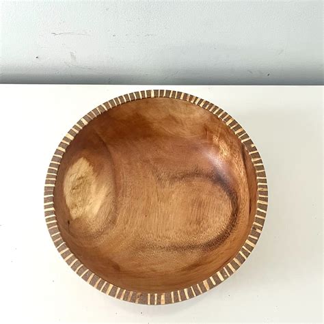 Vintage Mid Century Hand Carved Wood Bowl - Etsy