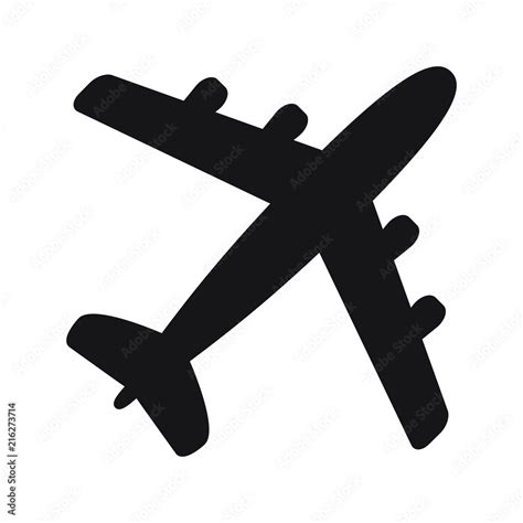 Plane icon isolated on white background, airplane symbol in flat style ...