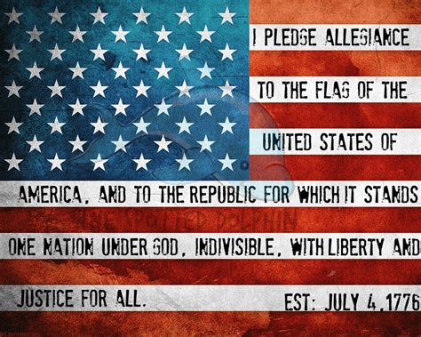 Flag Pledge Printable Pledge of Allegiance Patriotic Wall