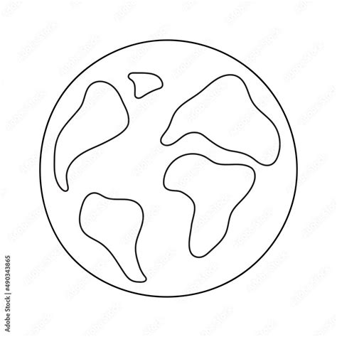 Simple outline globe world map vector Stock Vector | Adobe Stock