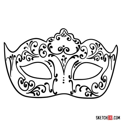 How to draw a Venetian carnival mask Drawn Mask, Venitian Mask ...