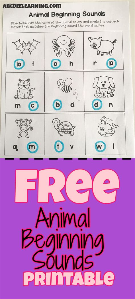 Free Phonics Beginning Sounds Worksheet | Phonics worksheets free ...