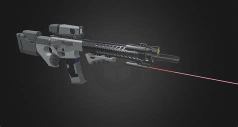 Low poly model of a rifle - DownloadFree3D.com