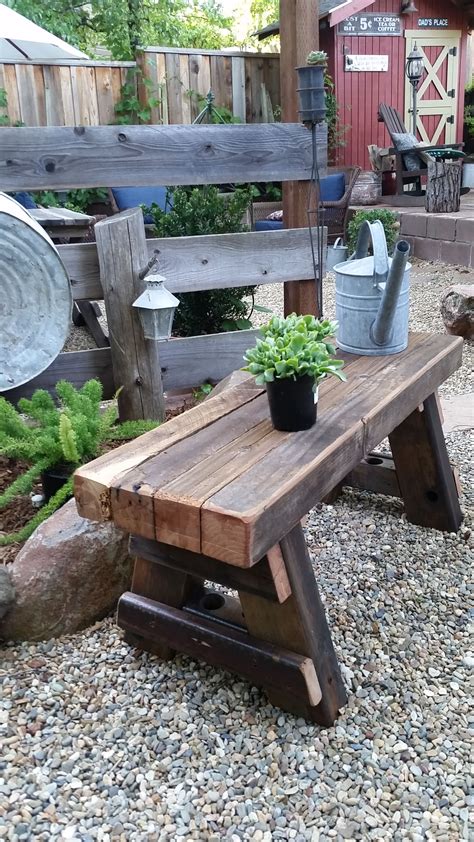 Bench made from 4x4 posts and play structure wood | Barn wood projects ...