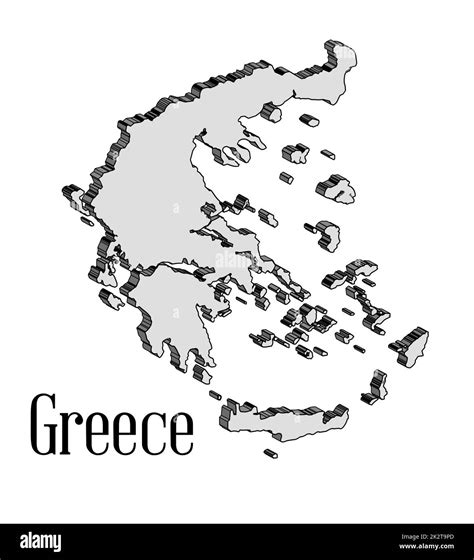 Greece Islands 3D Map Stock Photo - Alamy