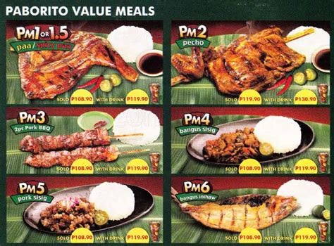 Menu at Mang Inasal restaurant, Quezon City, Ground Flr