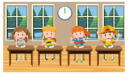 Children Eating Lunch School Clipart Vector Images (over 120)