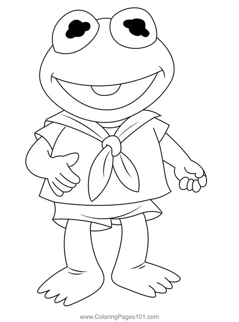 Baby Kermit Coloring Page for Kids - Free Muppet Babies Printable Coloring Pages Online for Kids ...